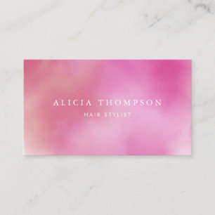 Modern Pink Watercolor Ombre Business Card