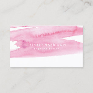 Modern Pink Watercolor Wash Business Card