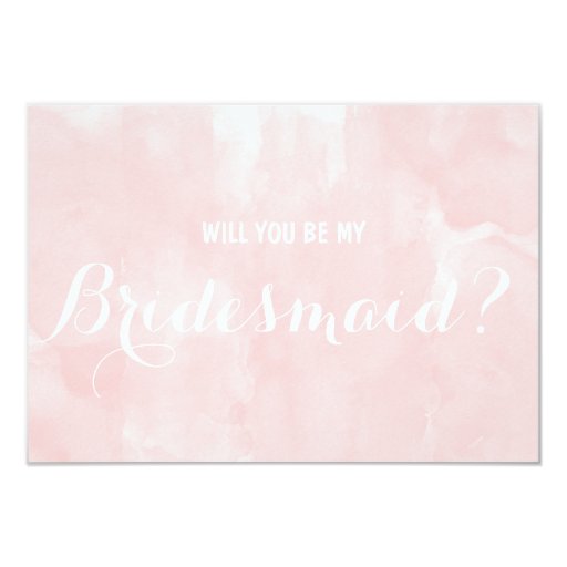 Image of Modern pink watercolor Will you be my Bridesmaid Invitation