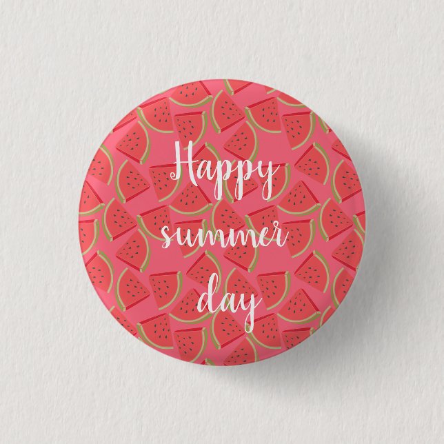 Modern Pink Watermelon, Summer   3 Cm Round Badge (Front)