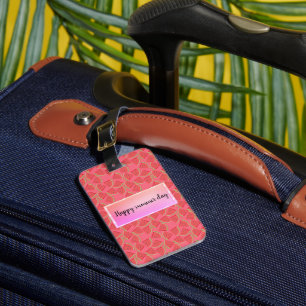 Modern Pink Watermelon, Summer Luggage Tag