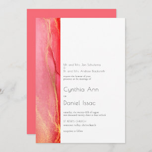 Modern Pink Wedding Invitation