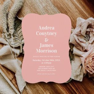 Modern Pink Wedding  Invitation