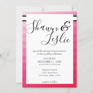 Modern Pink Wedding Typography Invitation V2