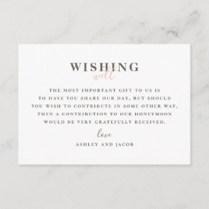 Modern pink wedding wishing well. Typography Enclosure Card