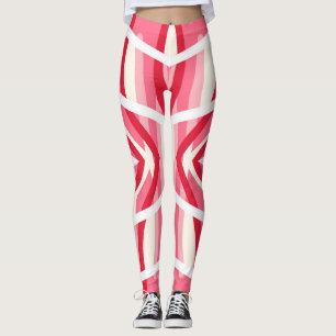 Modern pink white classic "Ratti_Creative_Arts" Leggings