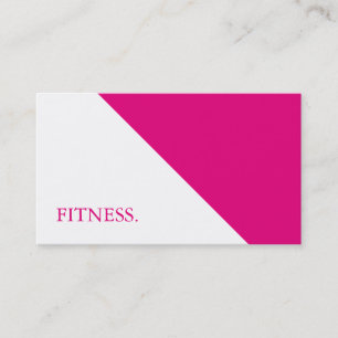 Modern Pink & White Fitness Business Card