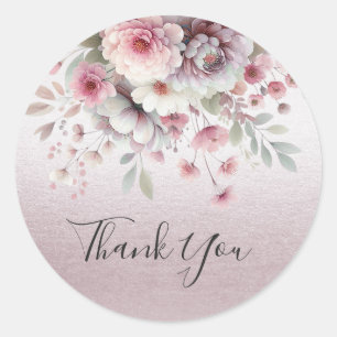 Modern Pink White Floral Sticker