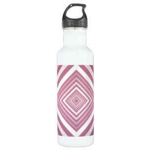 Modern Pink & White Gradation Squares 710 Ml Water Bottle