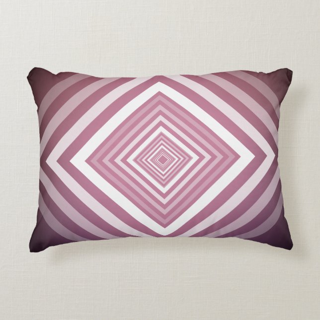 Modern Pink & White Gradation Squares Decorative Cushion (Front)