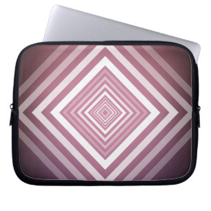Modern Pink & White Gradation Squares Laptop Sleeve