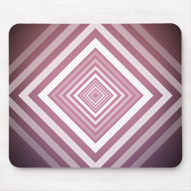Modern Pink & White Gradation Squares Mouse Mat (Front)