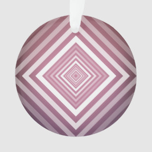 Modern Pink & White Gradation Squares Ornament