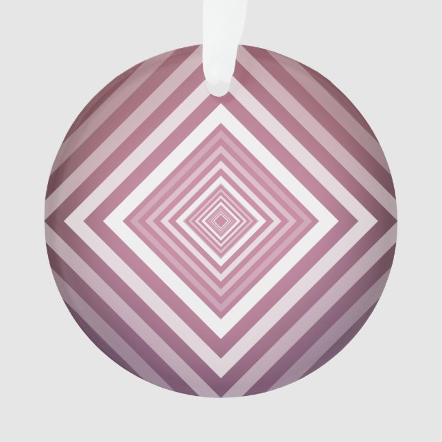 Modern Pink & White Gradation Squares Ornament (Front)