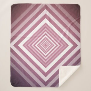 Modern Pink & White Gradation Squares Sherpa Blanket
