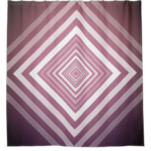 Modern Pink & White Gradation Squares Shower Curtain