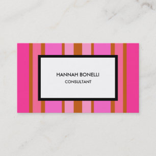 Modern Pink White Minimalist Feminine Professional Business Card