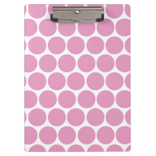 MODERN PINK, WHITE POLKA DOTS CLIPBOARD