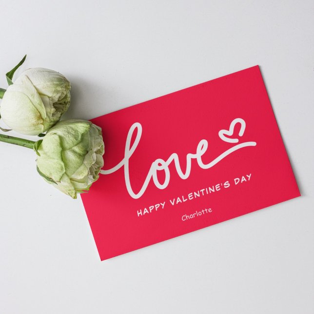Modern Pink & White Valentine Day Heart Typography (Creator Uploaded)