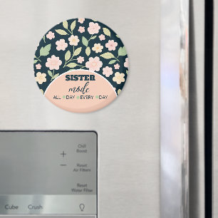 Modern Pink Wildflowers Pattern Magnet