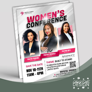Modern Pink Women's Church Conference Gathering Flyer