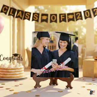 Modern Pink XOXO Custom Photo Graduation Card