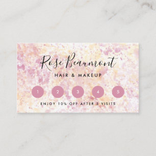 Modern Pink Yellow Watercolor Script Loyalty Card