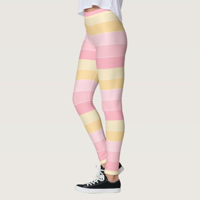 Modern Pink Yellow White Colours Trendy Template Leggings (Left)