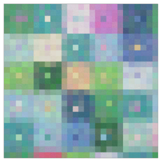 Modern pixel block colour quilt patches fabric