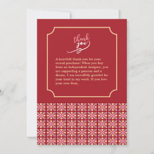 Modern Pixel Geometry Abstract Cross Art Pattern Thank You Card