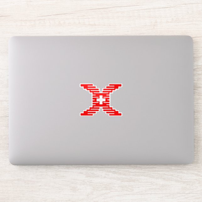 Modern Pixel Letter X with Medical Cross  (Computer)