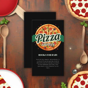 Modern Pizza Party Baby Shower Enclosure Card