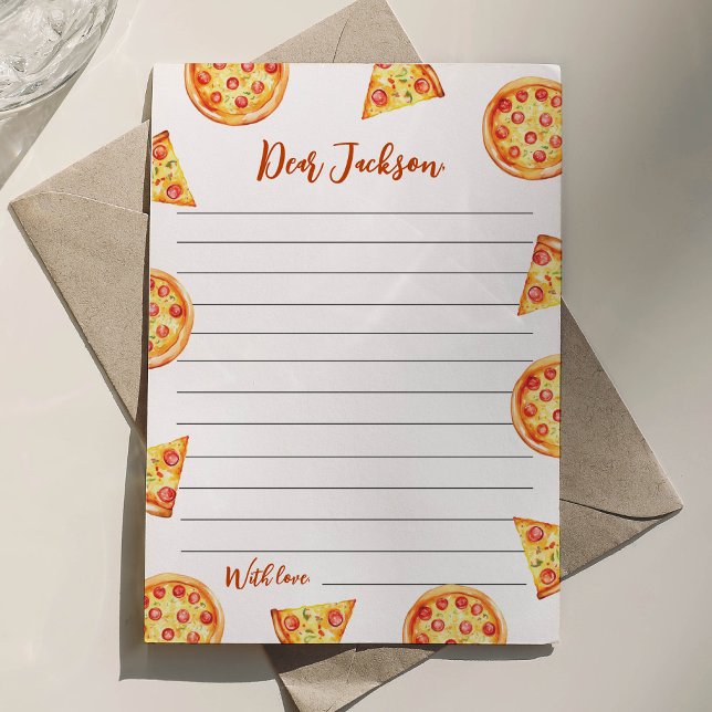 Modern Pizza Time Capsule Note Message Card (Creator Uploaded)