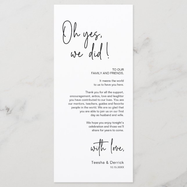 Modern Place Setting Dinner Party Thank You Card (Front)