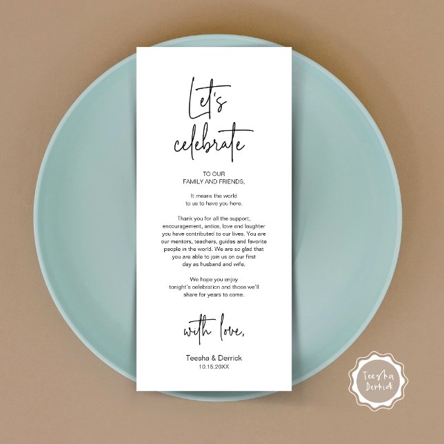 Modern Place Setting Dinner Party Thank You Card (Let's Celebrate, Modern Wedding Dinner Place Setting Thank You Card, Lunch, Brunch, Plate Decor)