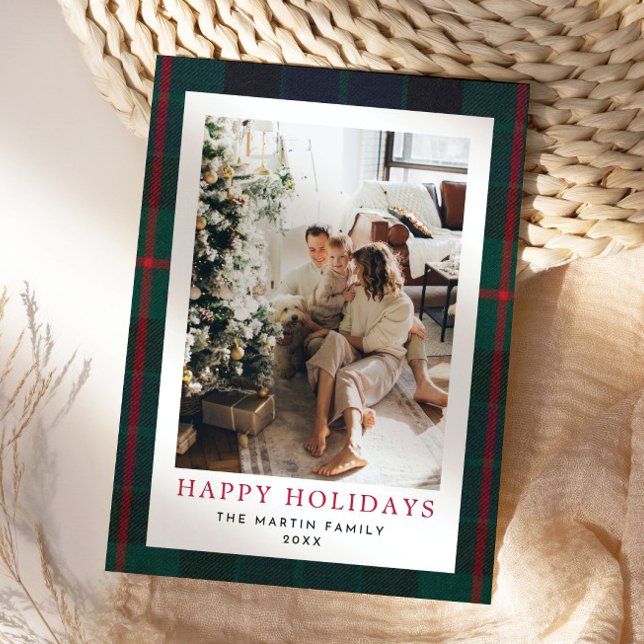 Modern Plaid Christmas Holiday Card Tartan (Creator Uploaded)