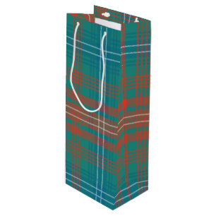 Modern Plaid Clan Wilson Party Tartan Wine Gift Bag