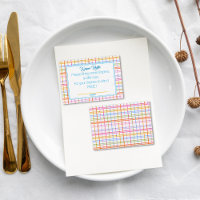 Modern Plaid Colorful Rainbow Diaper Raffle
