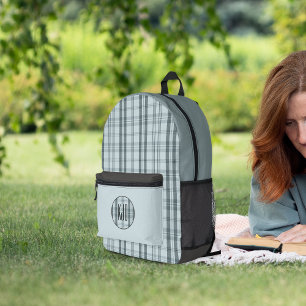 Modern Plaid Frost Printed Backpack