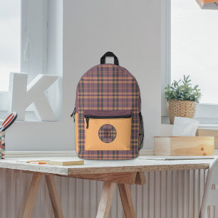 Modern Plaid Heather Printed Backpack