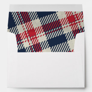 Modern Plaid Pattern Christmas Custom Holiday Envelope