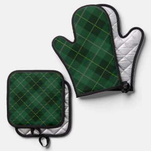 Modern Plaid Pattern Oven Mitt & Pot Holder Set