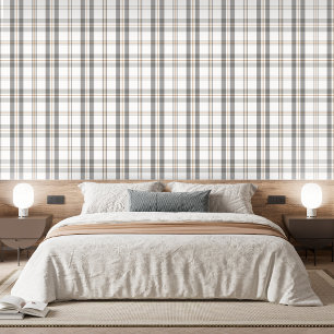 Modern Plaid Porcelain White Wallpaper