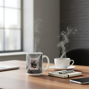 Modern Plaid Rustic Photo Christmas mug