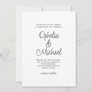Modern Plain and Simple Casual Wedding Invitation