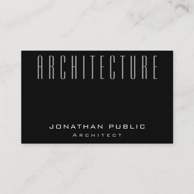 Modern Plain Architect Architecture Elegant Luxury Business Card (Front)