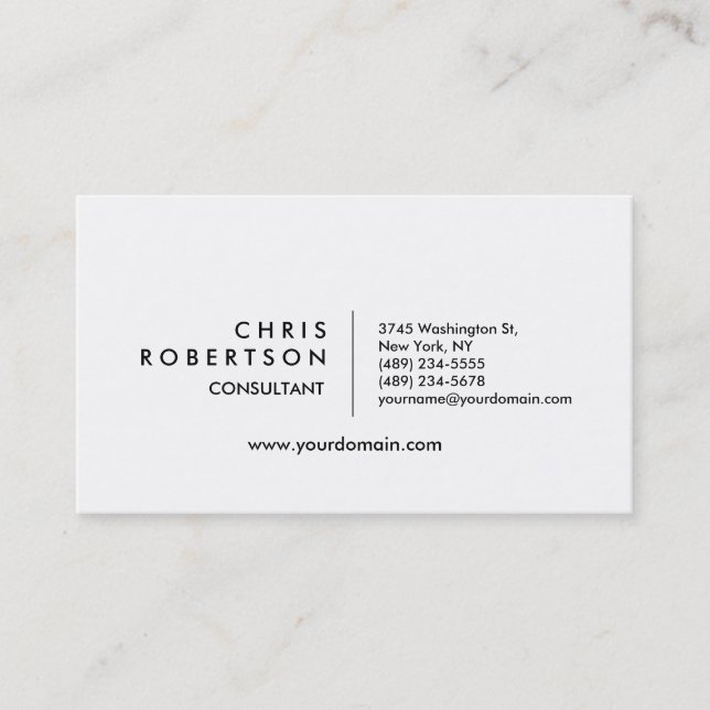 Modern Plain Black White Attractive Business Card (Front)