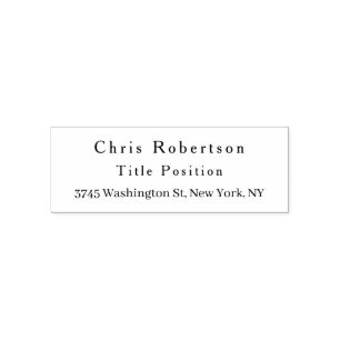 Modern Plain Black White Charming Minimalist Self-inking Stamp