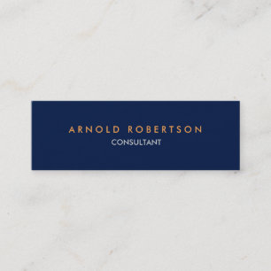 Modern Plain Blue Slim Trendy Business Card