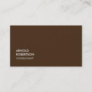 Modern Plain Brown Trendy Chic Business Card